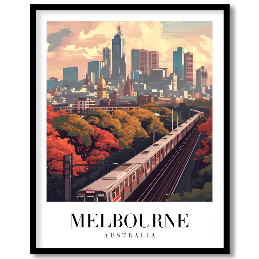 Immerse yourself in the bustling beauty of Melbourne with this stunning artwork. Capturing the for space