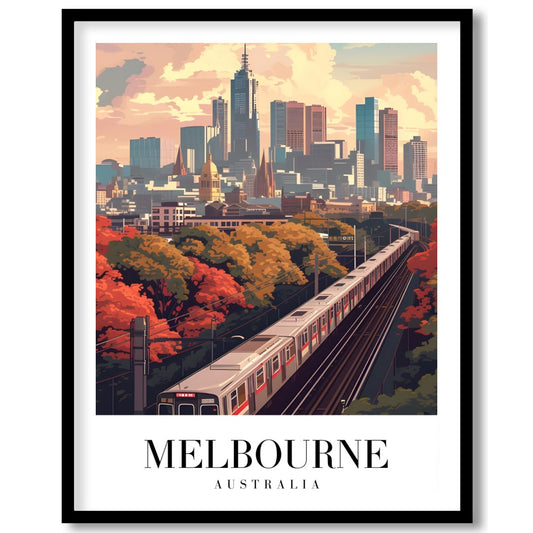 Immerse yourself in the bustling beauty of Melbourne with this stunning artwork. Capturing the for space