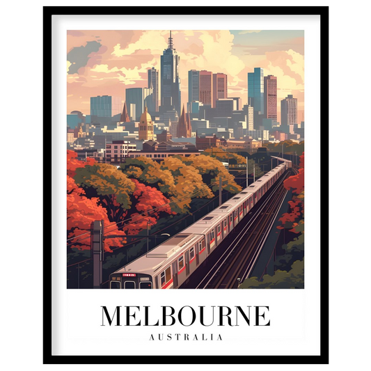 Immerse yourself in the bustling beauty of Melbourne with this stunning artwork. Capturing the for space