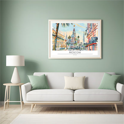 Immerse yourself in the captivating charm of Moscow with this vibrant cityscape artwork. The for Hall