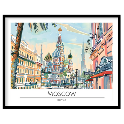 Immerse yourself in the captivating charm of Moscow with this vibrant cityscape artwork. The for haven