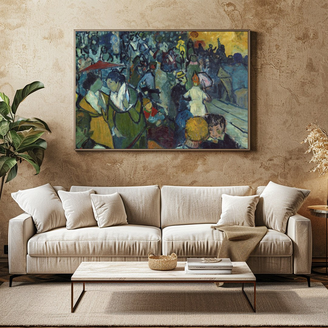 Immerse yourself in the vibrant energy of this bustling nightlife scene, capturing the dynamic for Family Room