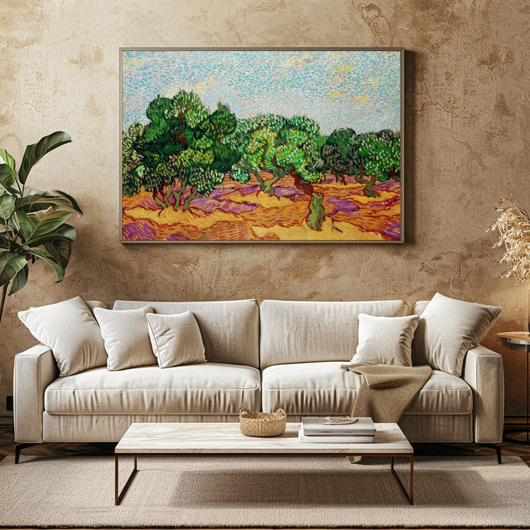 Immerse yourself in the lively hues of this impressionistic masterpiece, capturing the essence of a for Family Room