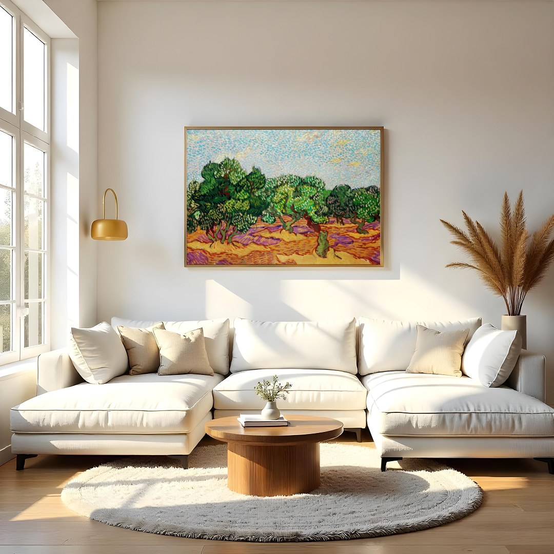 Immerse yourself in the lively hues of this impressionistic masterpiece, capturing the essence of a for Living Room