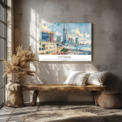 Experience the dynamic energy of Ottawa through this vibrant cityscape painting. With a modern for Veranda