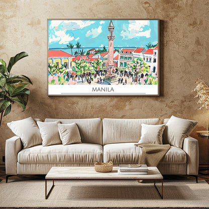 Immerse yourself in the lively energy of Manila with this captivating artwork. Featuring lush for Family Room