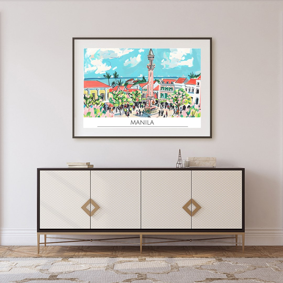 Immerse yourself in the lively energy of Manila with this captivating artwork. Featuring lush for Foyer