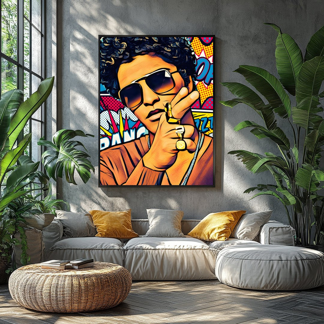 This electrifying pop art piece captures the charisma and energy of a cultural icon. With bold for Balcony