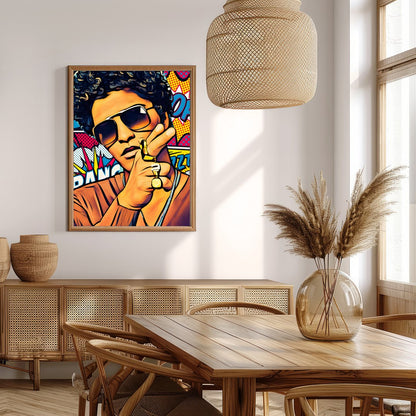 This electrifying pop art piece captures the charisma and energy of a cultural icon. With bold for Extra Kitchen