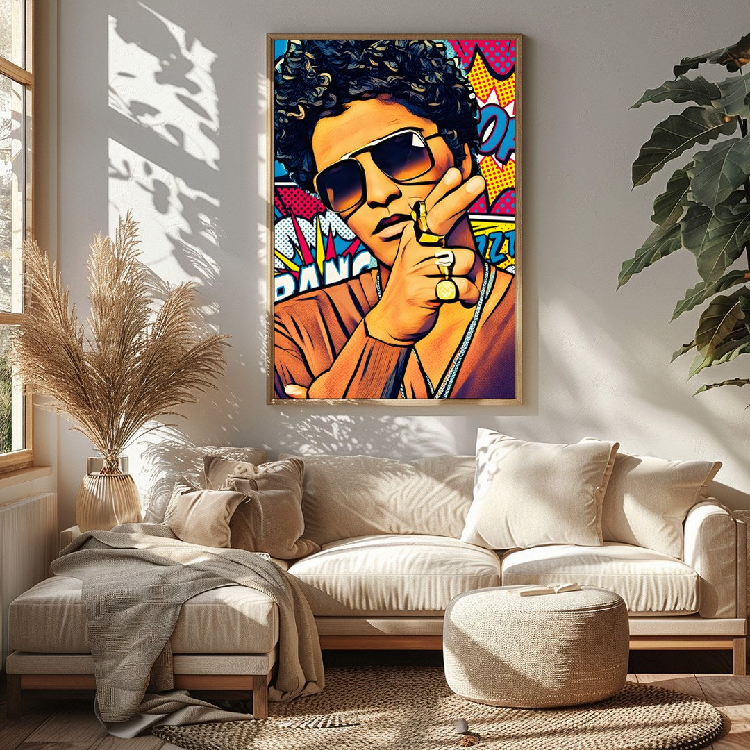 This electrifying pop art piece captures the charisma and energy of a cultural icon. With bold for Sitting Area