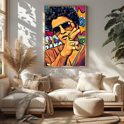 This electrifying pop art piece captures the charisma and energy of a cultural icon. With bold for Sitting Area