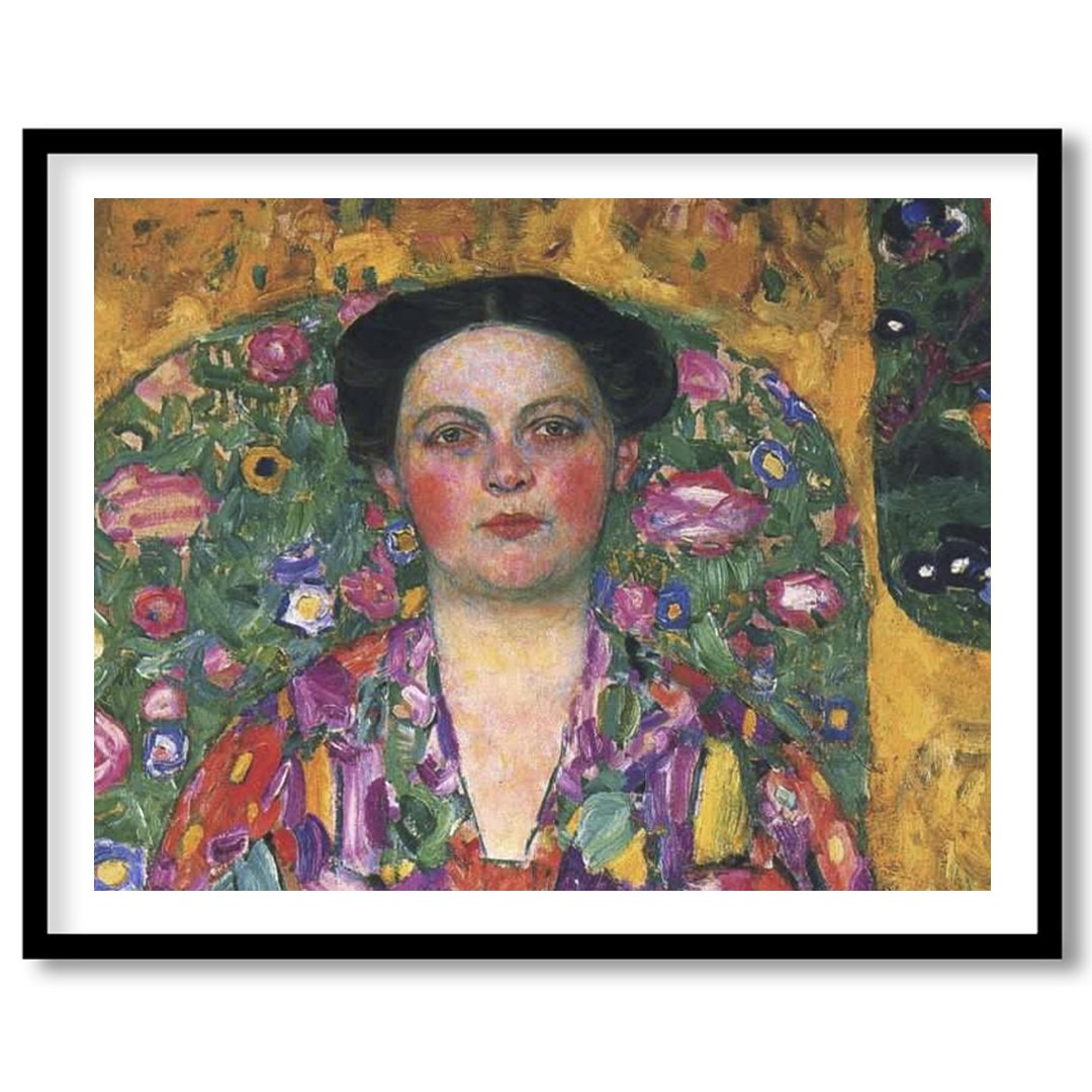 Immerse yourself in this exquisite artwork featuring a striking portrait enveloped in vivid floral for abode