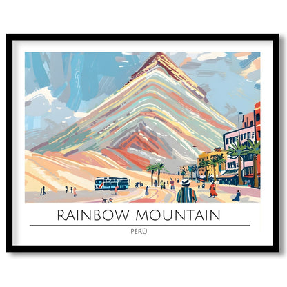 Experience the striking beauty of Rainbow Mountain with this captivating artwork. This piece for house