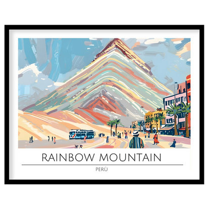 Experience the striking beauty of Rainbow Mountain with this captivating artwork. This piece for house