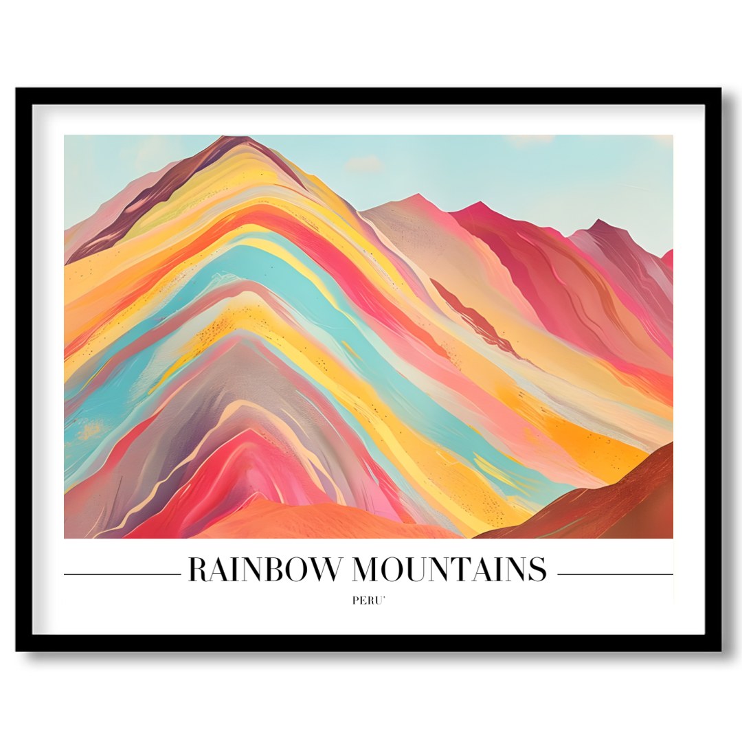 Immerse yourself in the breathtaking hues of the Rainbow Mountains with this stunning artwork. for sanctuary