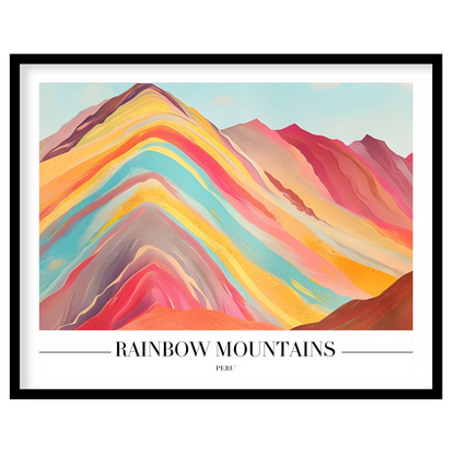 Immerse yourself in the breathtaking hues of the Rainbow Mountains with this stunning artwork. for sanctuary