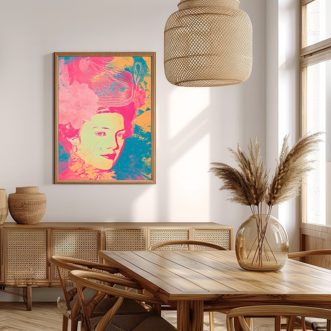 Immerse yourself in the vivid elegance of this contemporary rococo-inspired piece. The artwork for Extra Kitchen