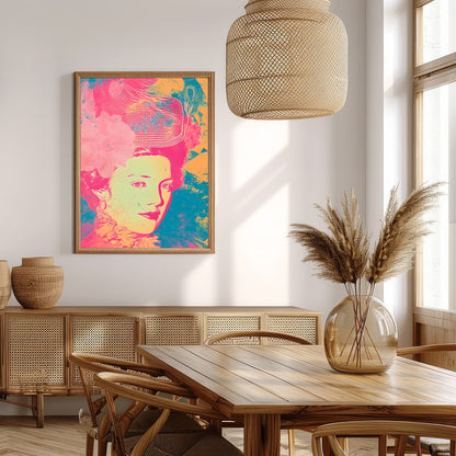 Immerse yourself in the vivid elegance of this contemporary rococo-inspired piece. The artwork for Extra Kitchen