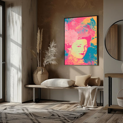 Immerse yourself in the vivid elegance of this contemporary rococo-inspired piece. The artwork for place