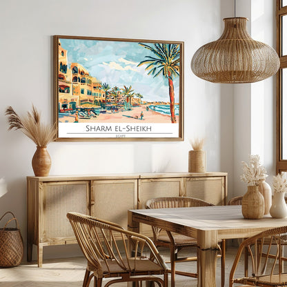 Experience the allure of Sharm El-Sheikh with this captivating piece of wall art. The vibrant for Dining