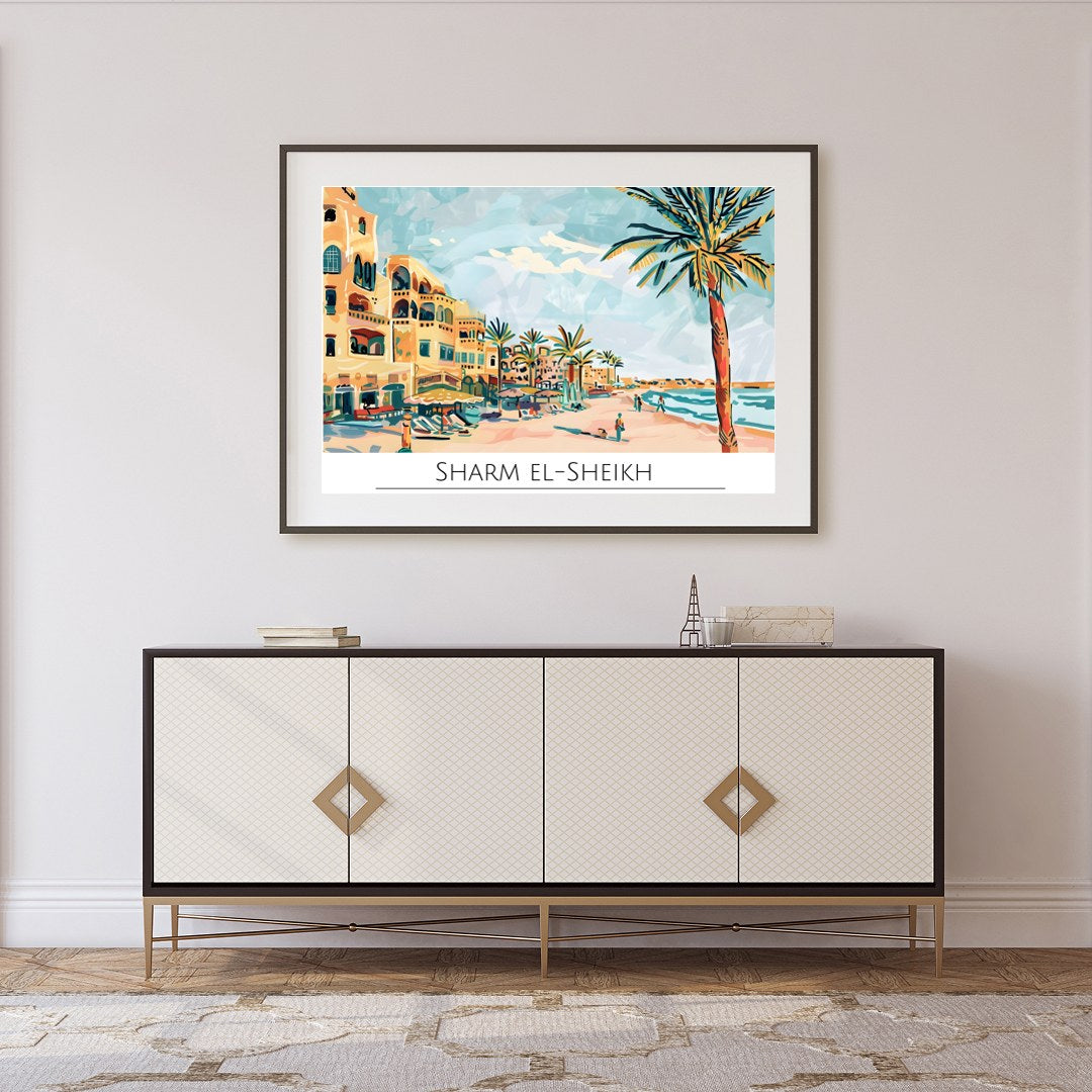 Experience the allure of Sharm El-Sheikh with this captivating piece of wall art. The vibrant for Foyer
