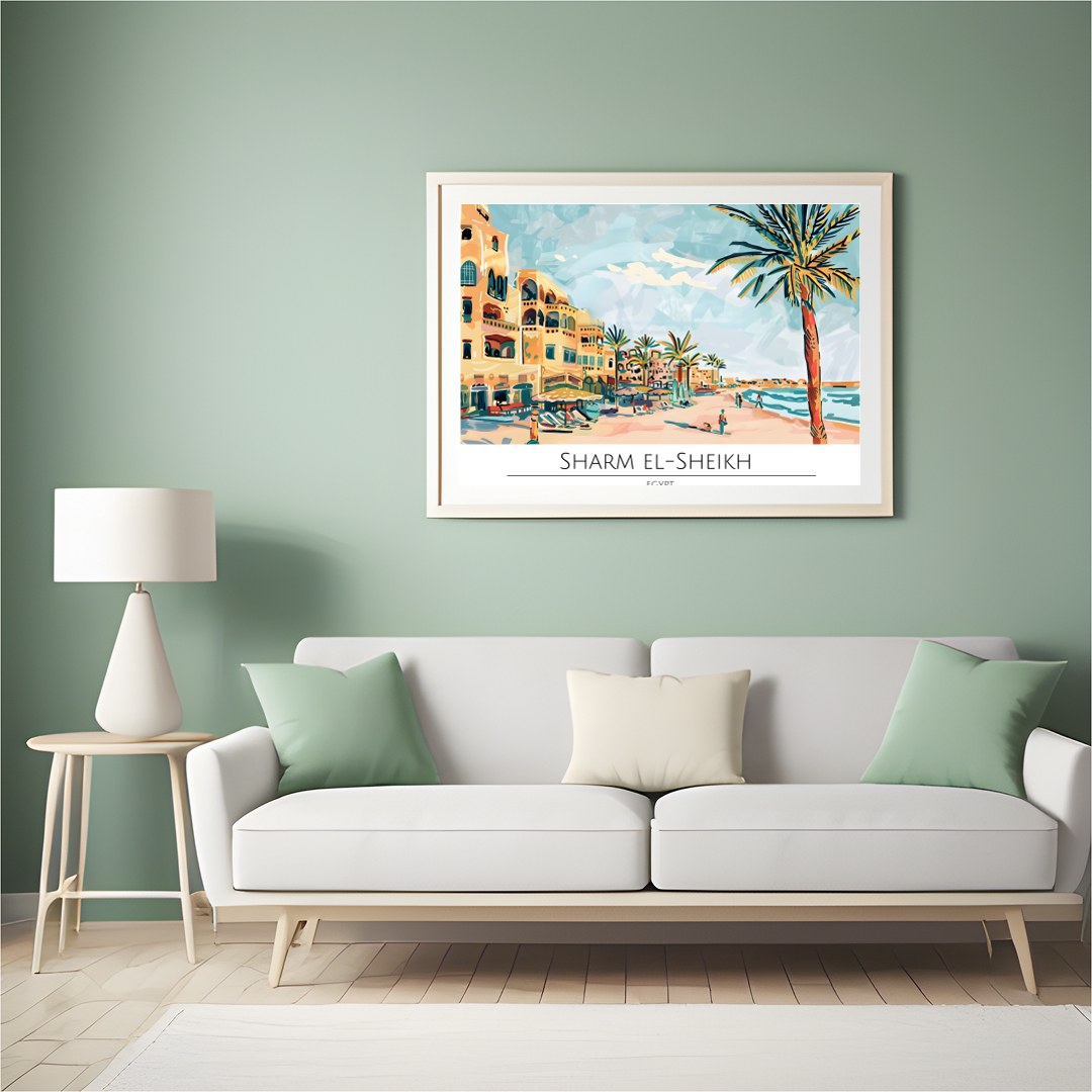 Experience the allure of Sharm El-Sheikh with this captivating piece of wall art. The vibrant for Hall