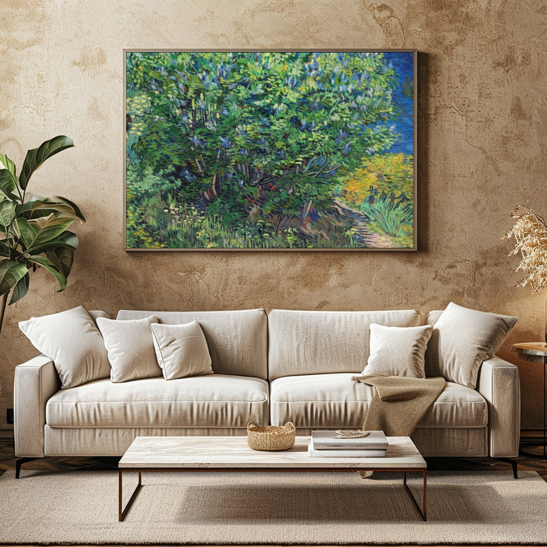 Immerse yourself in the lush beauty of a vibrant spring landscape. This artwork captures the for Family Room