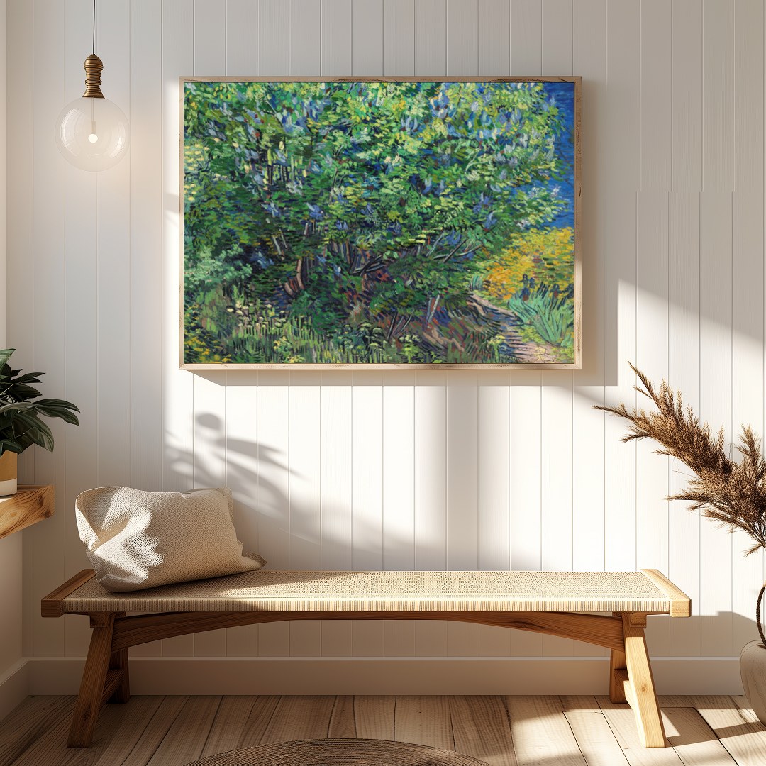 Immerse yourself in the lush beauty of a vibrant spring landscape. This artwork captures the for Hallway