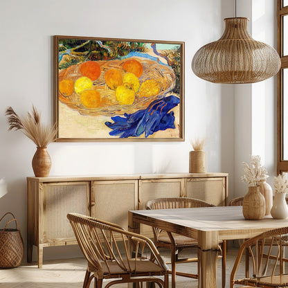 This captivating still life art piece offers a lively composition of oranges and lemons set within for Dining
