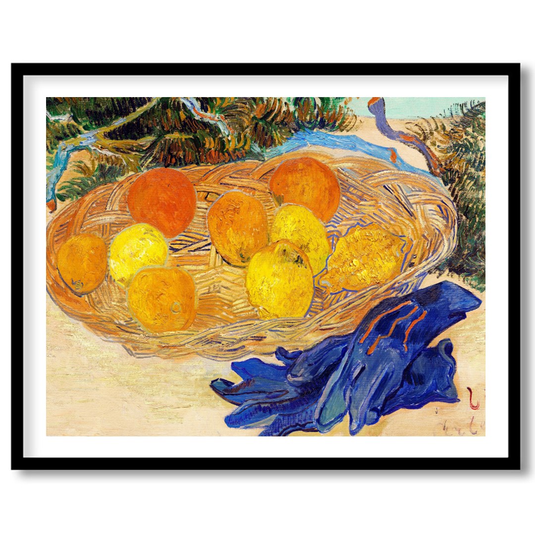 This captivating still life art piece offers a lively composition of oranges and lemons set within for interior