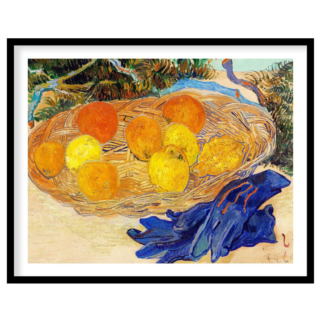 This captivating still life art piece offers a lively composition of oranges and lemons set within for interior