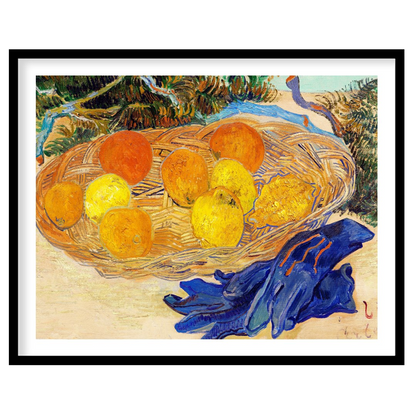 This captivating still life art piece offers a lively composition of oranges and lemons set within for interior