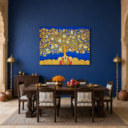 Celebrate spiritual harmony and traditional artistry with this magnificent Pichwai artwork, for Dining