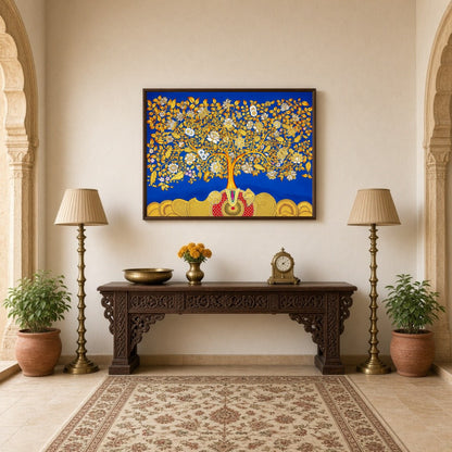 Celebrate spiritual harmony and traditional artistry with this magnificent Pichwai artwork, for Hallway