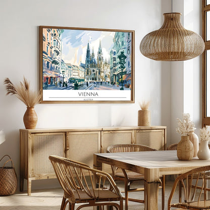 Capture the charm of Vienna's historic architecture with this stunning cityscape art piece. The for Dining