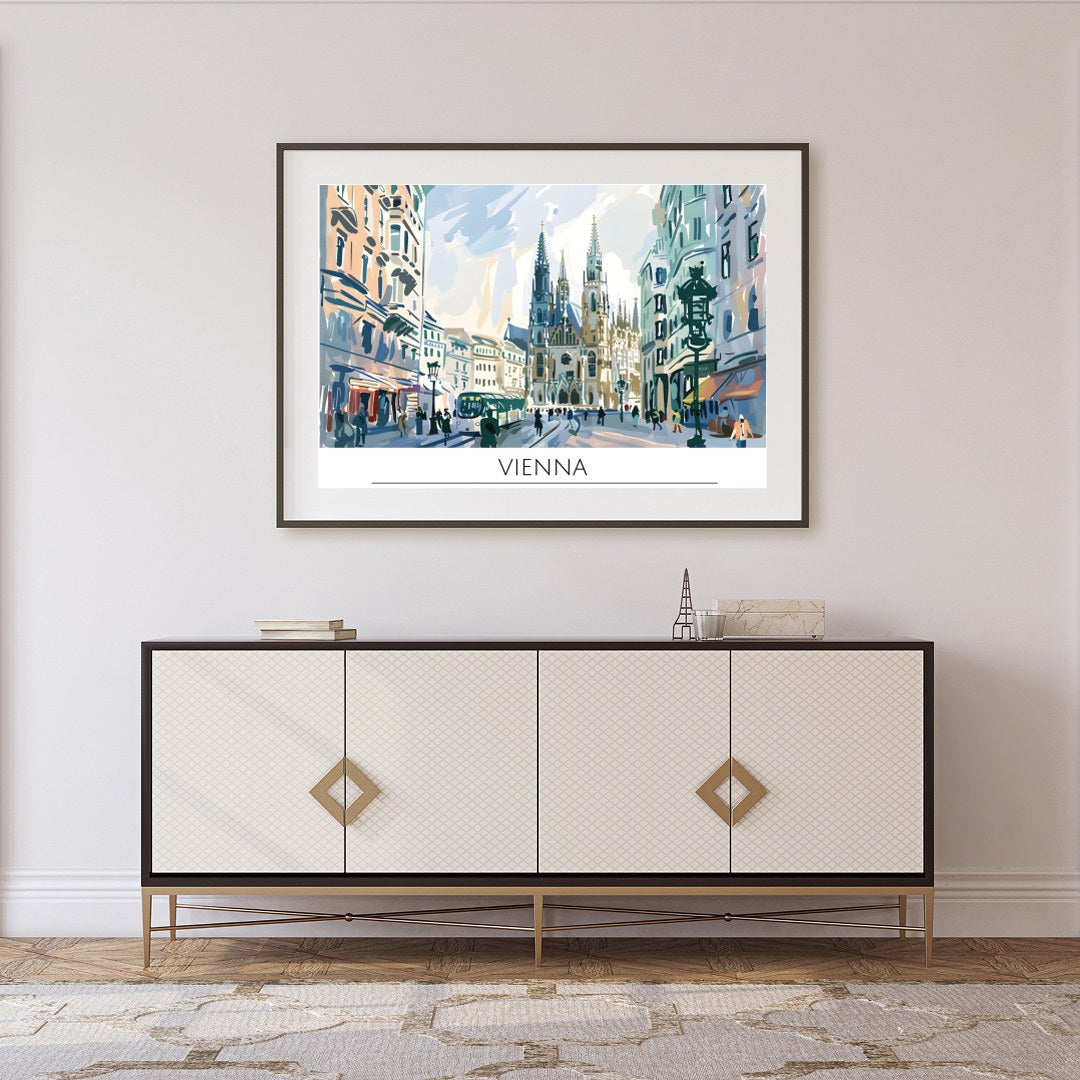 Capture the charm of Vienna's historic architecture with this stunning cityscape art piece. The for Foyer