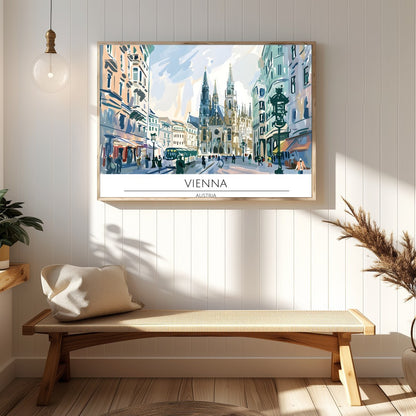 Capture the charm of Vienna's historic architecture with this stunning cityscape art piece. The for Hallway