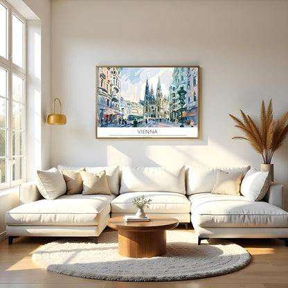 Capture the charm of Vienna's historic architecture with this stunning cityscape art piece. The for Living Room