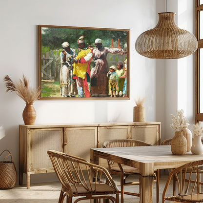 Experience the vivid charm of community life with this captivating piece. Rich in detail and color, for Dining