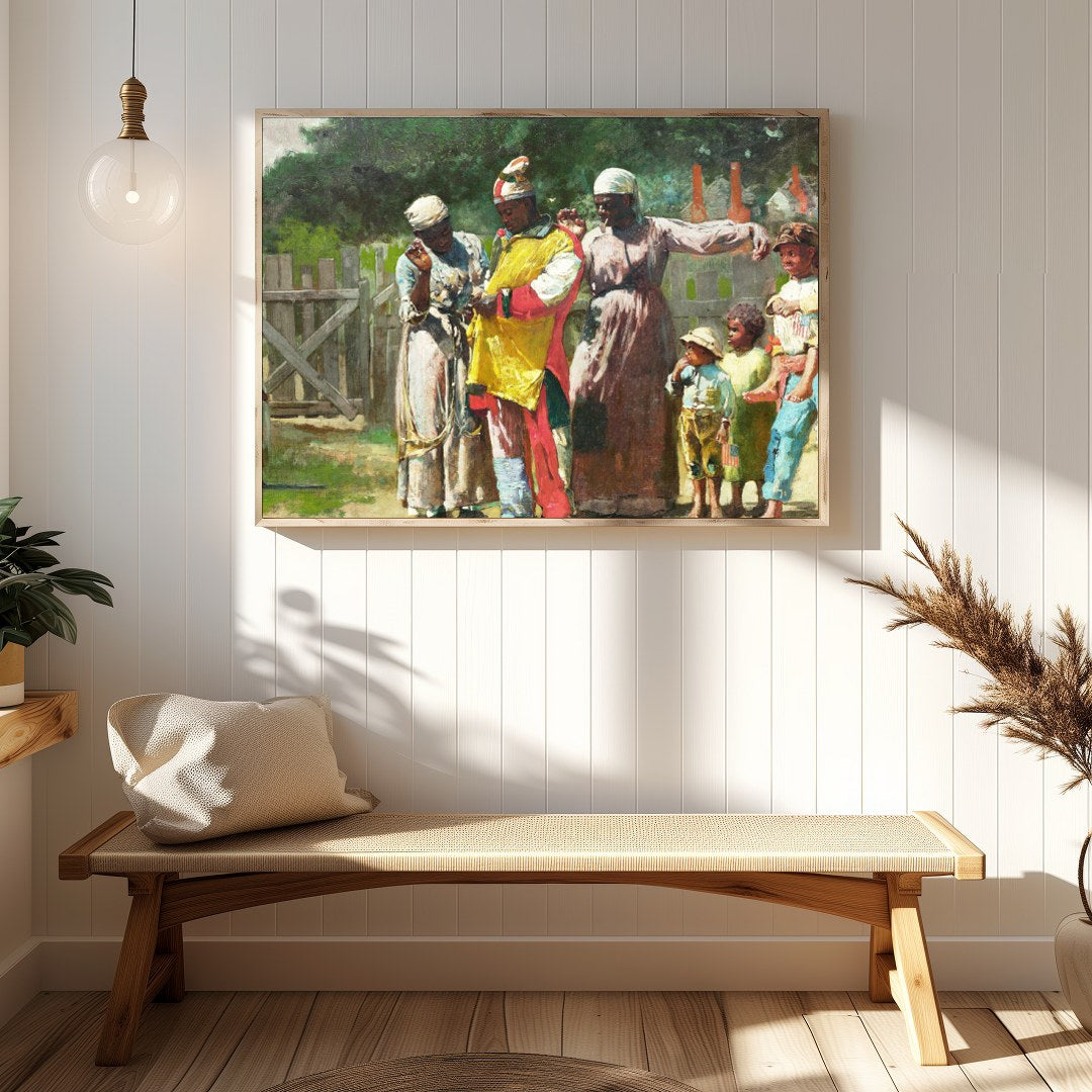 Experience the vivid charm of community life with this captivating piece. Rich in detail and color, for Hallway