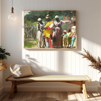 Experience the vivid charm of community life with this captivating piece. Rich in detail and color, for Hallway