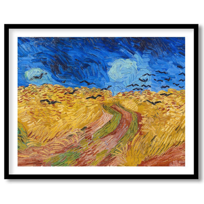 Immerse yourself in this mesmerizing artwork capturing a dramatic scene of crows soaring over a for home