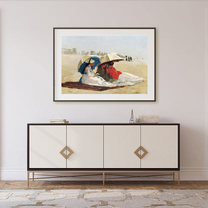 Immerse yourself in the serenity of a Victorian seaside with this exquisite artwork. The painting for Foyer