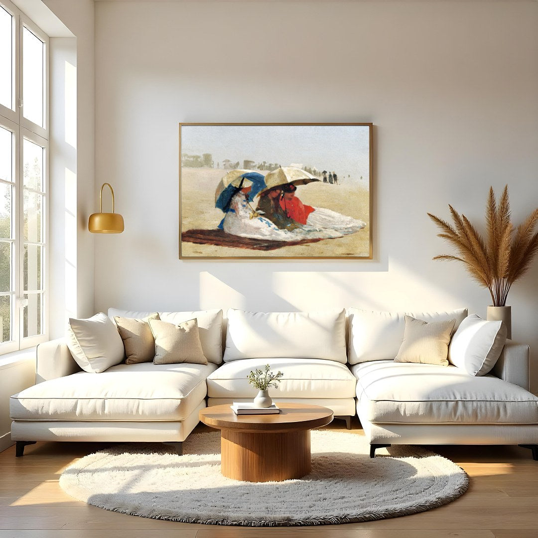 Immerse yourself in the serenity of a Victorian seaside with this exquisite artwork. The painting for Living Room