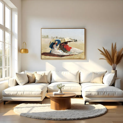 Immerse yourself in the serenity of a Victorian seaside with this exquisite artwork. The painting for Living Room
