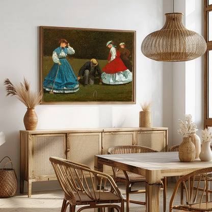 Experience the elegance and leisure of a Victorian era croquet game with this classic painting. The for Dining