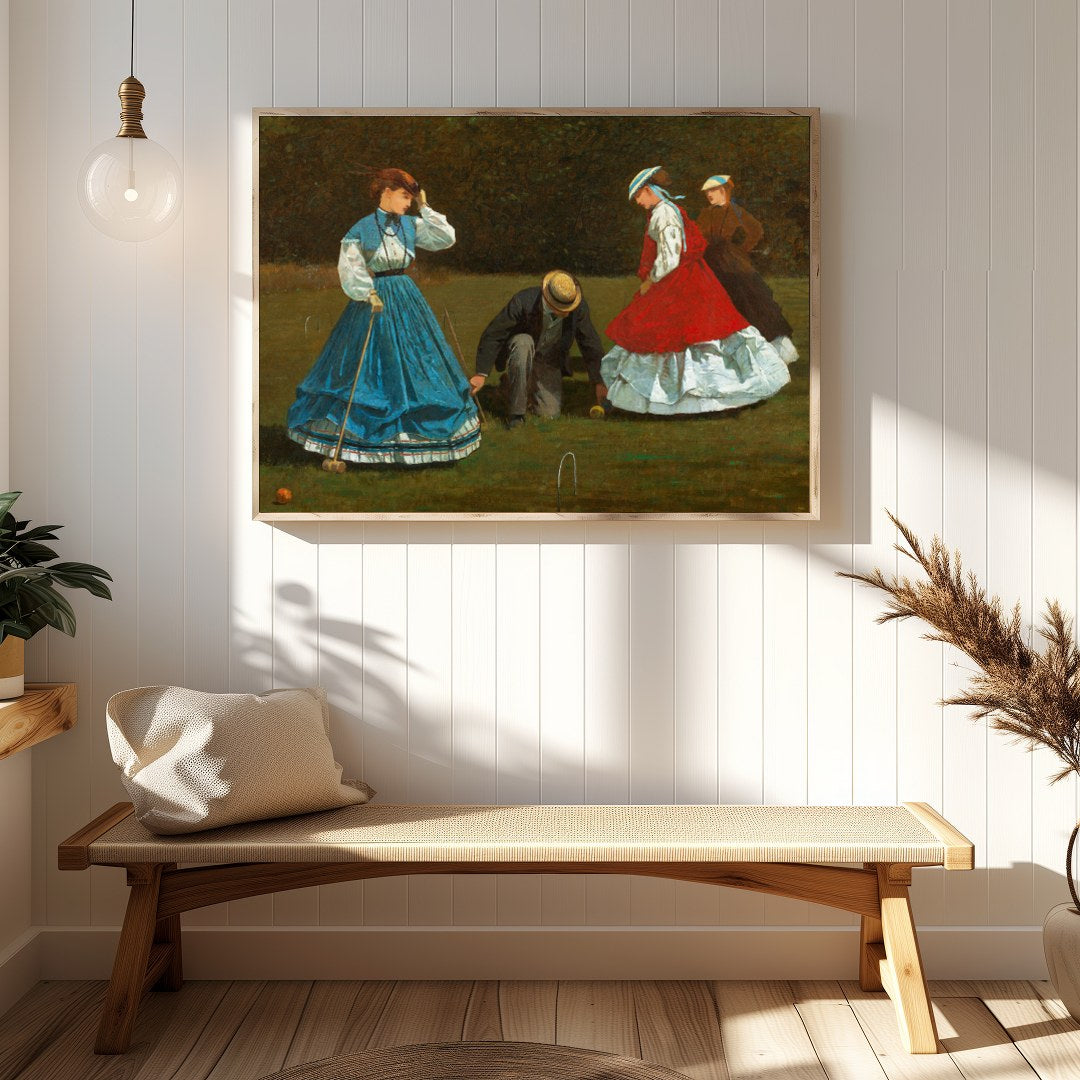 Experience the elegance and leisure of a Victorian era croquet game with this classic painting. The for Hallway