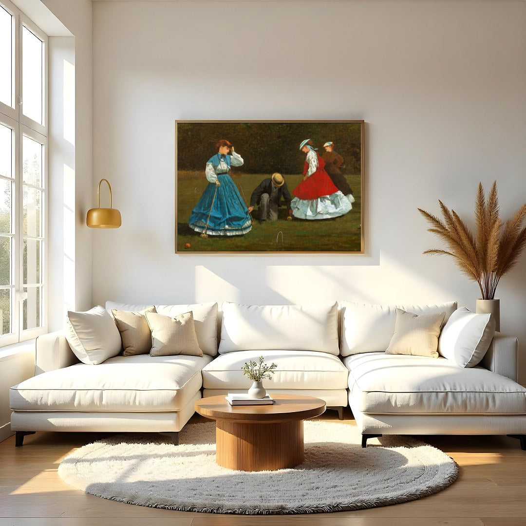 Experience the elegance and leisure of a Victorian era croquet game with this classic painting. The for Living Room