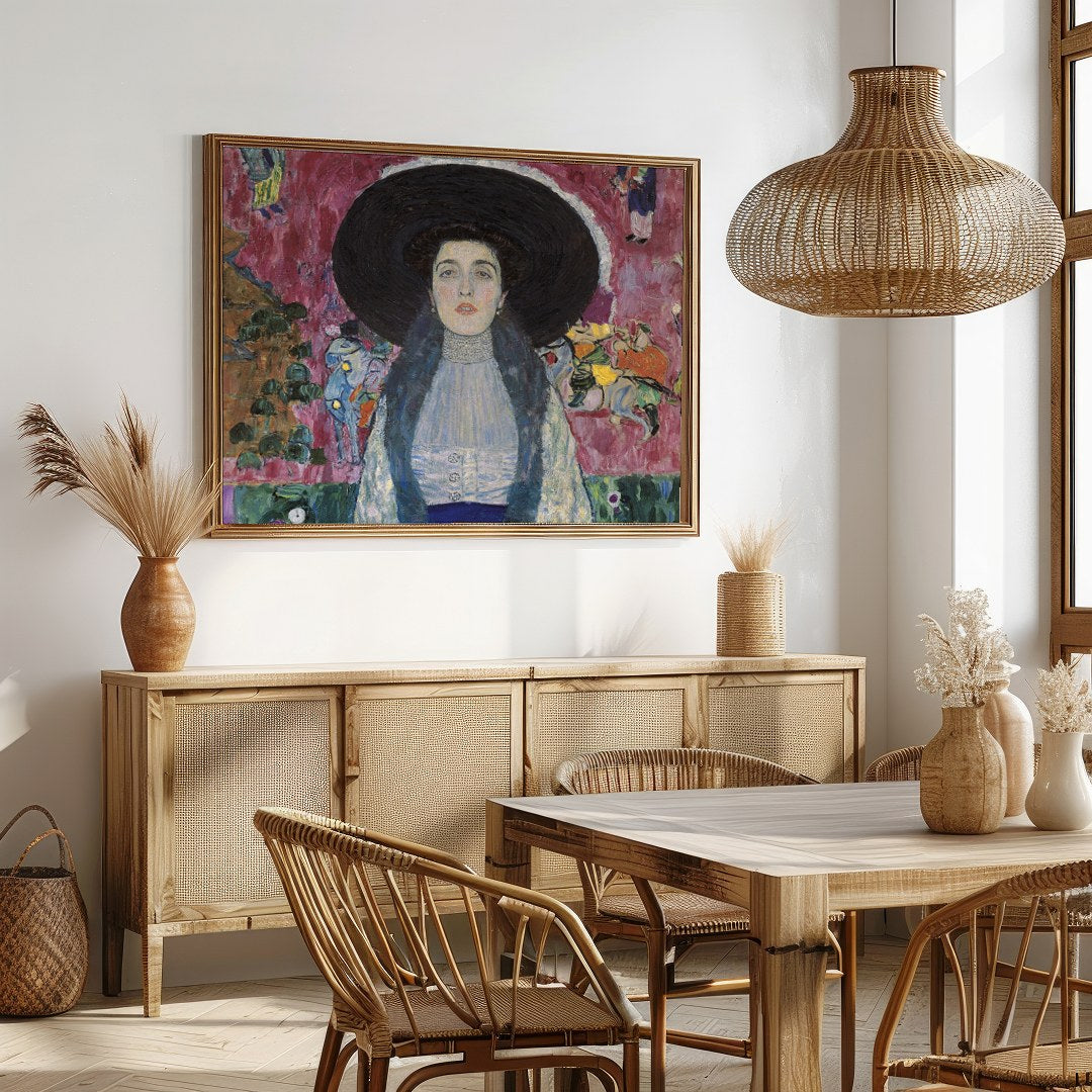 This captivating artwork beautifully blends Victorian charm with vibrant modern hues. Featuring a for Dining