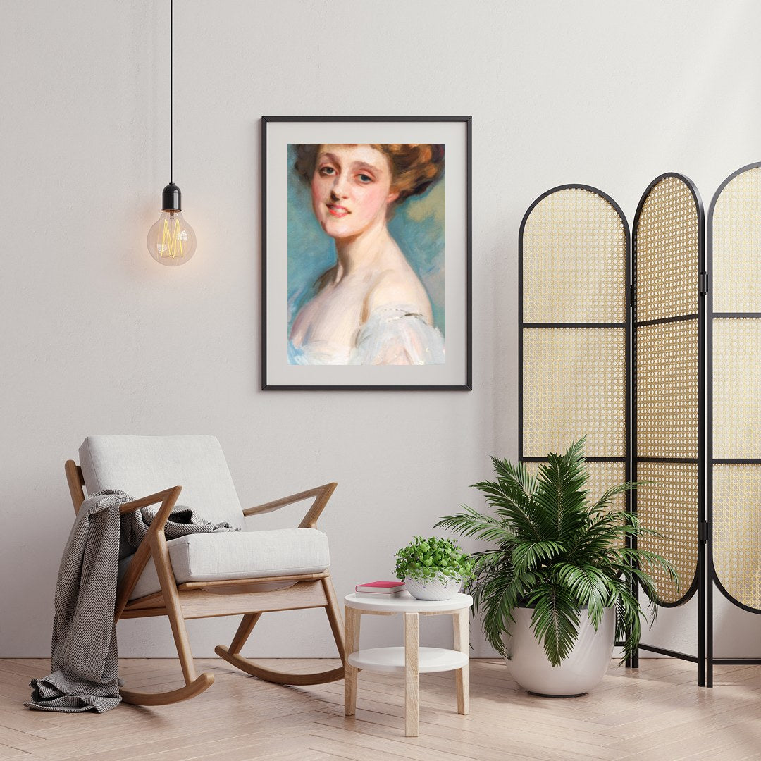 Experience the timeless charm of Victorian elegance with this captivating portrait. Its soft for Foyer